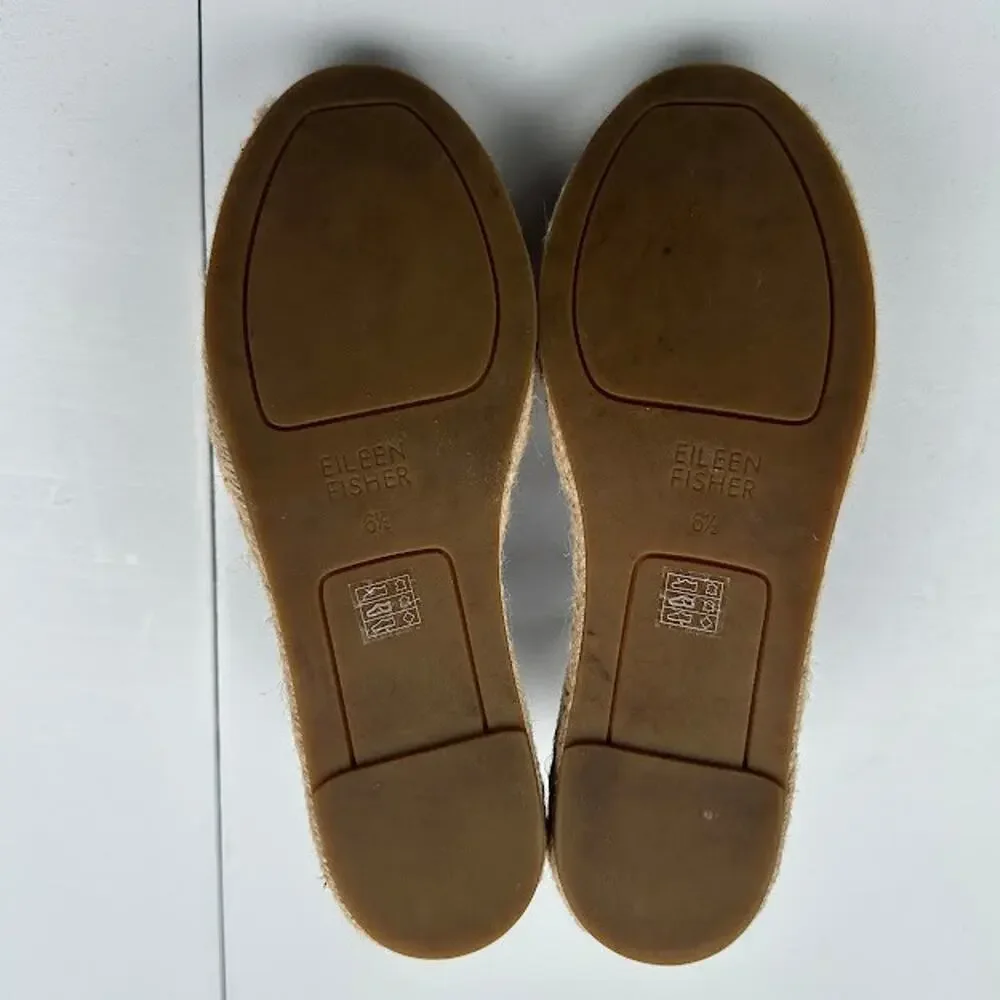 Eileen Fisher Sandals Womens 6.5 Tan Lace Espadrille Resort Quiet Luxury Boho - Picture 9 of 13